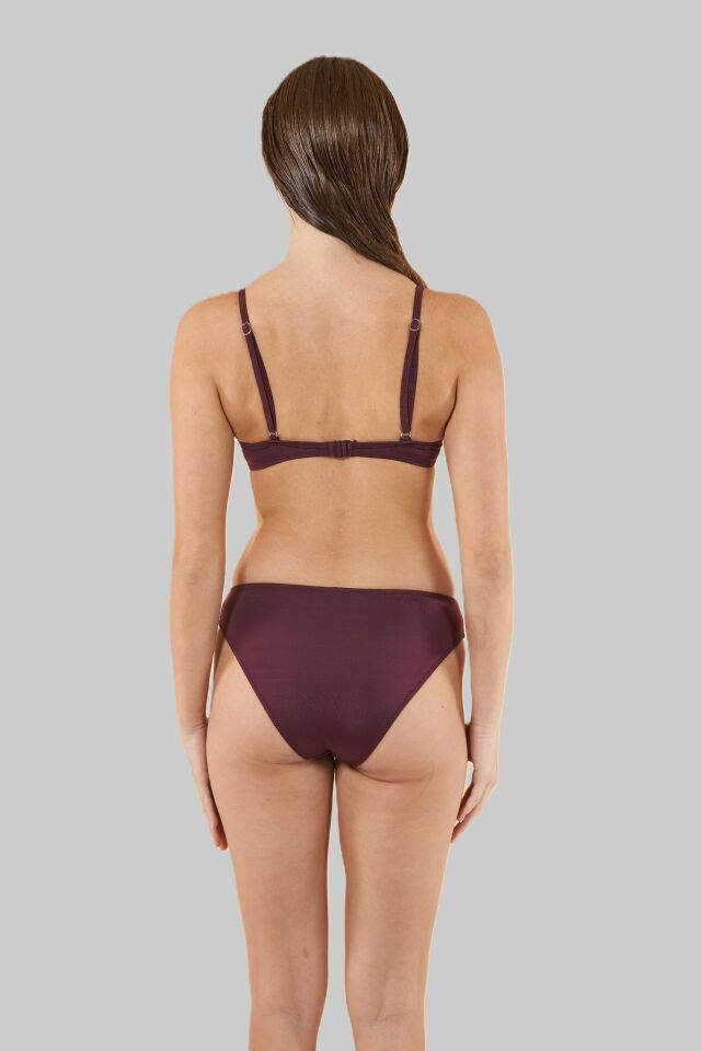 Estiva İnce Askılı Kaplı Bikini Takımı - Mürdüm