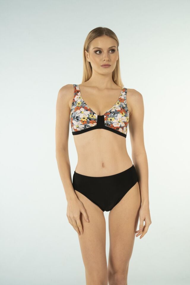 Estiva Desenli Luplu Toparlayıcı Bikini Takımı - Çiçek