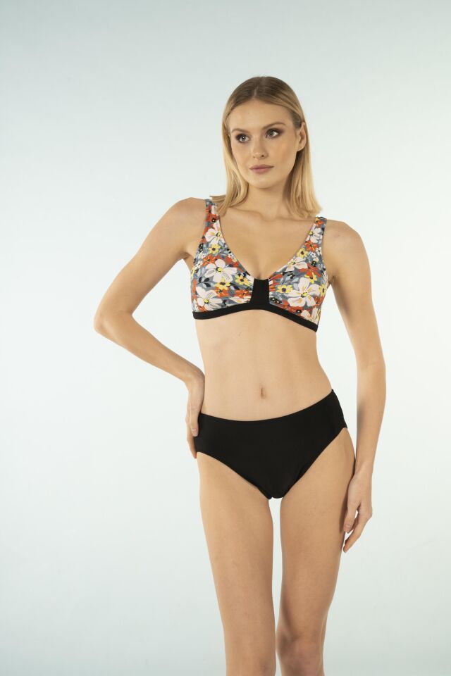 Estiva Desenli Luplu Toparlayıcı Bikini Takımı - Çiçek