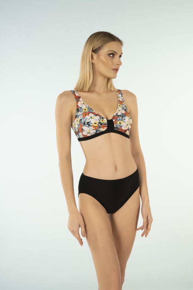 Estiva Desenli Luplu Toparlayıcı Bikini Takımı - Çiçek