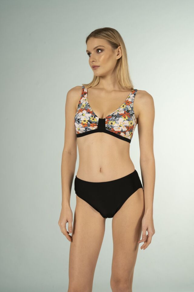 Estiva Desenli Luplu Toparlayıcı Bikini Takımı - Çiçek