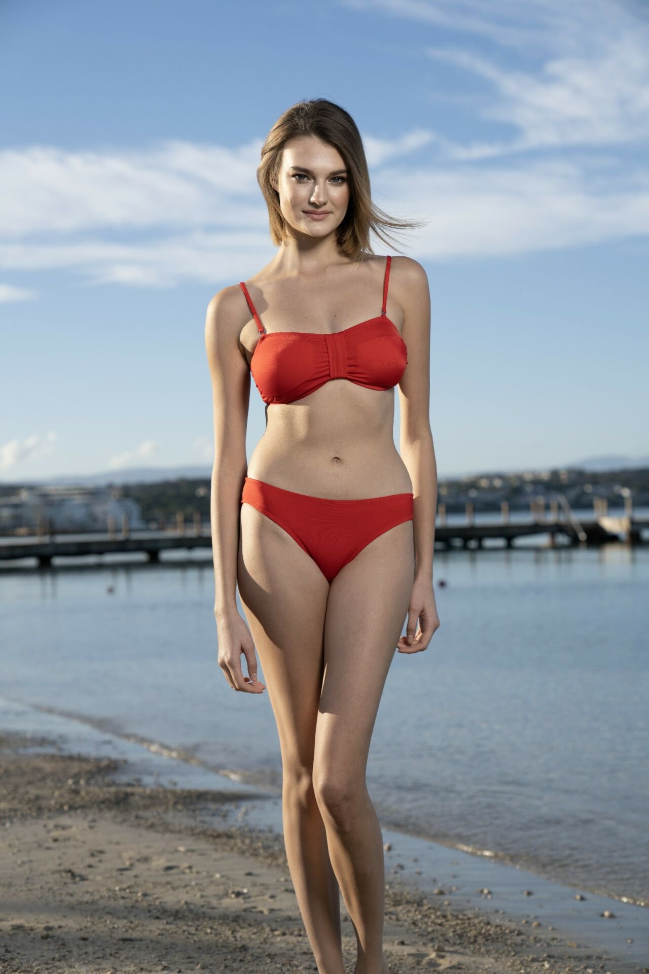 Estiva Luplu Straplez Bikini Takımı - Bordo