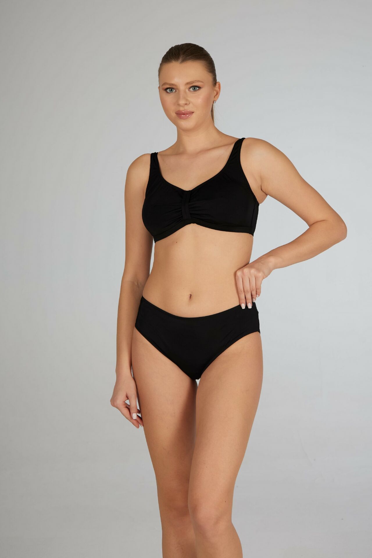 Estiva Luplu Toparlayıcı Yüksek Bel Bikini Takımı - Siyah