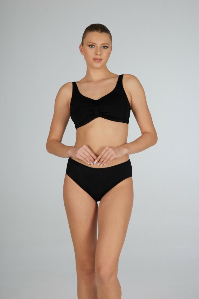 Estiva Luplu Toparlayıcı Yüksek Bel Bikini Takımı - Siyah
