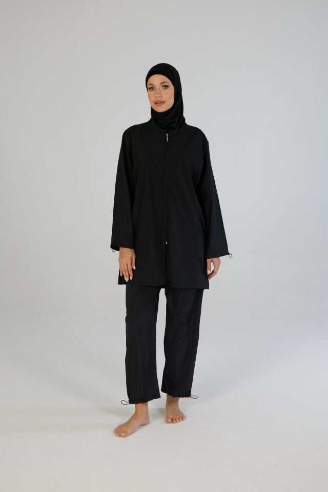 Estiva Kadın Tam Kapalı Pantolonlu Fermuarlı Tesettür Mayo