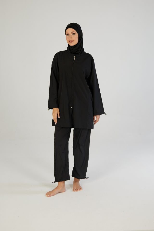 Estiva Kadın Tam Kapalı Pantolonlu Fermuarlı Tesettür Mayo