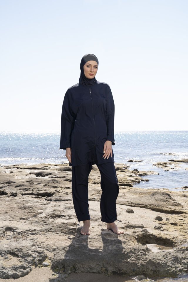 Estiva Kadın Tam Kapalı Pantolonlu Fermuarlı Tesettür Mayo