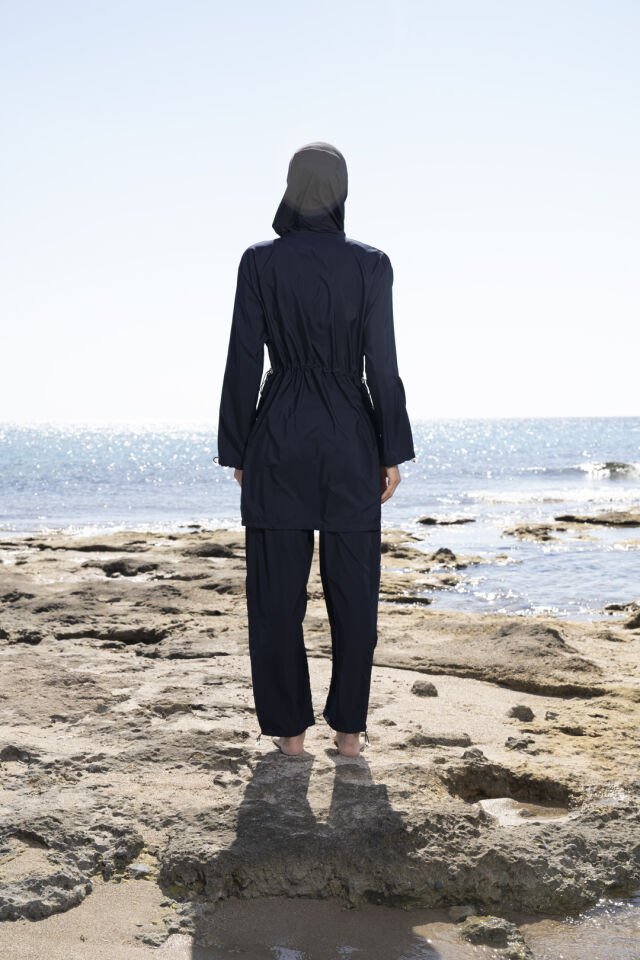 Estiva Kadın Tam Kapalı Pantolonlu Fermuarlı Tesettür Mayo