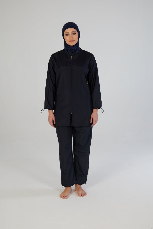 Estiva Kadın Tam Kapalı Pantolonlu Fermuarlı Tesettür Mayo