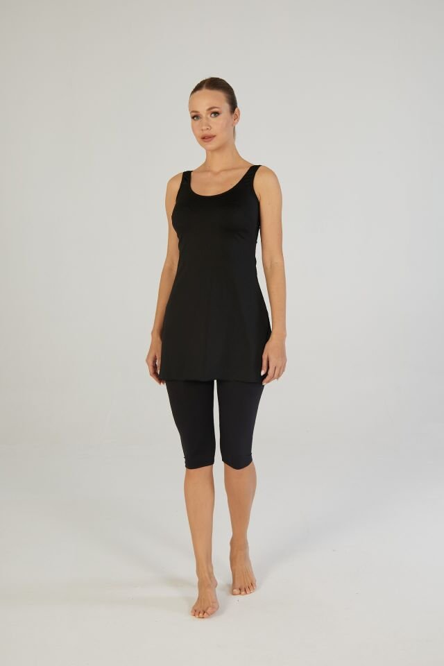 Estiva Kadın Askılı Taytlı Düz Renkli Elbise Mayo