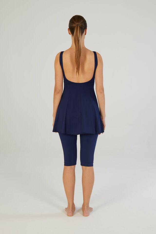 Estiva Kadın Askılı Taytlı Düz Renkli Elbise Mayo