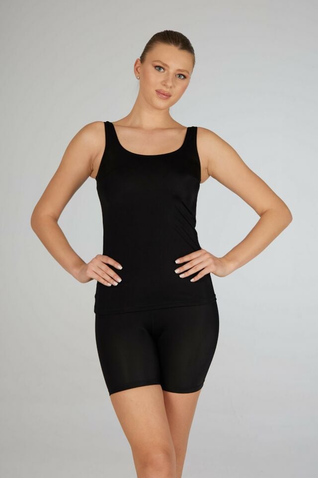Estiva Şortlu Tankini Mayo - Siyah