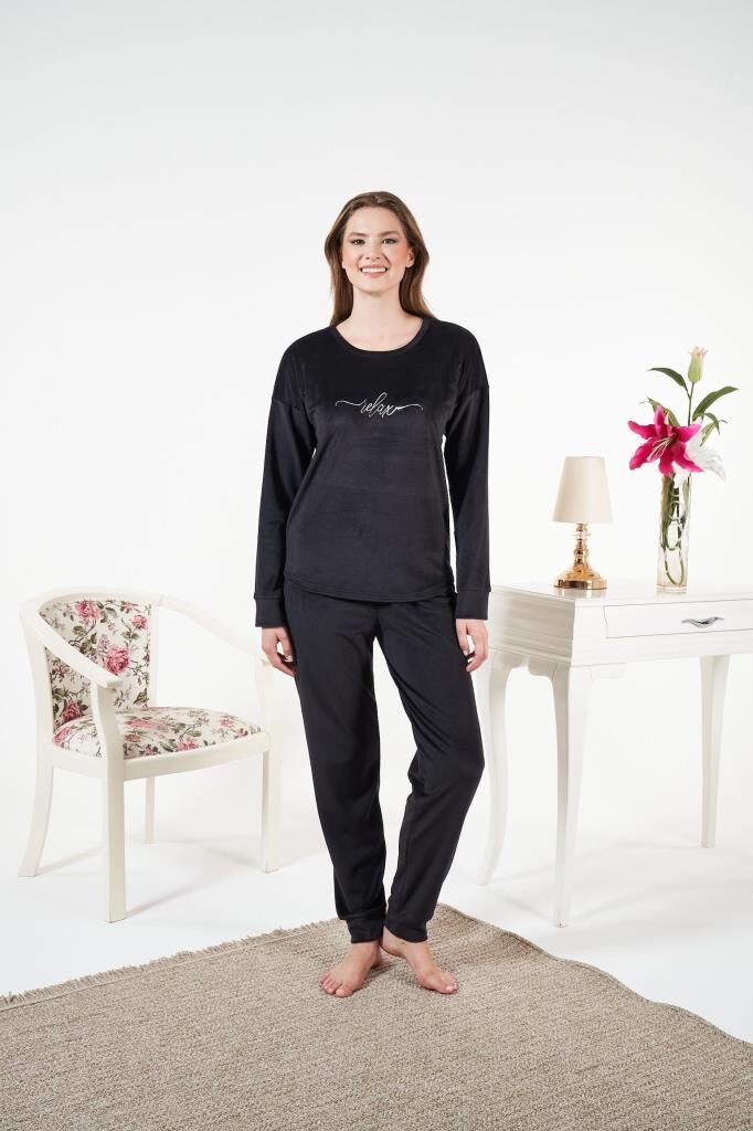 Kadın Kışlık Kadife Pijama Takımı