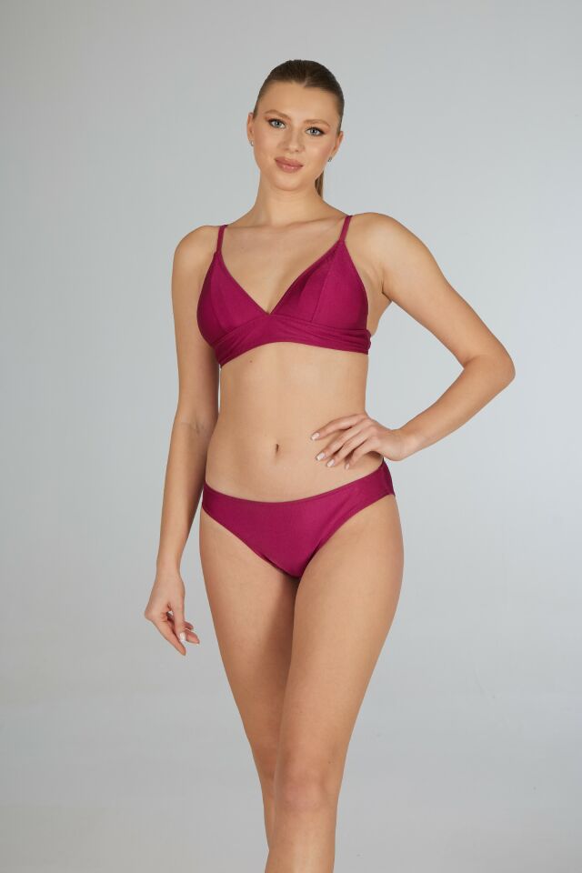 Estiva Geniş Bantlı Toparlayıcı Üçgen Bikini Takımı - Fuşya