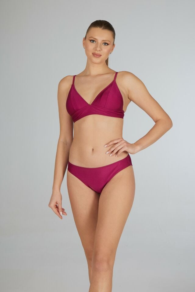 Estiva Geniş Bantlı Toparlayıcı Üçgen Bikini Takımı - Fuşya