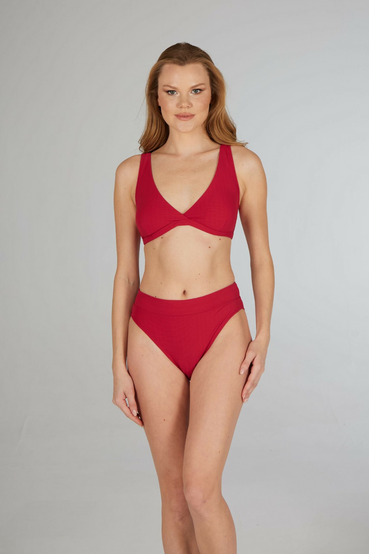 Estiva Kemerli Kruvaze Bikini Takımı - Kırmızı