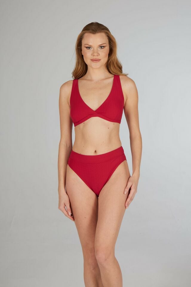 Estiva Kemerli Kruvaze Bikini Takımı - Kırmızı