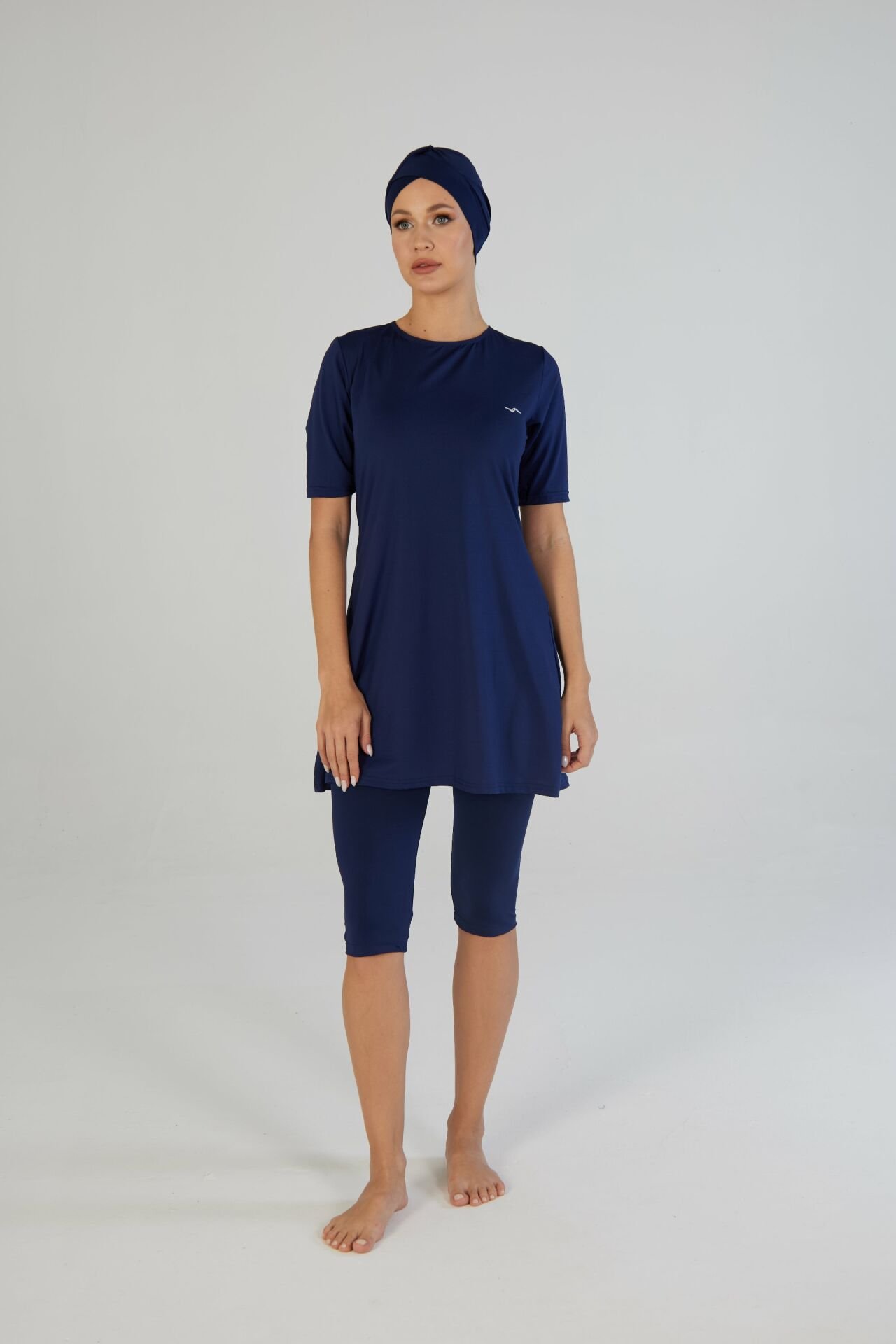 Estiva Kadın Boneli Yarım Kol Düz Taytlı Mayo