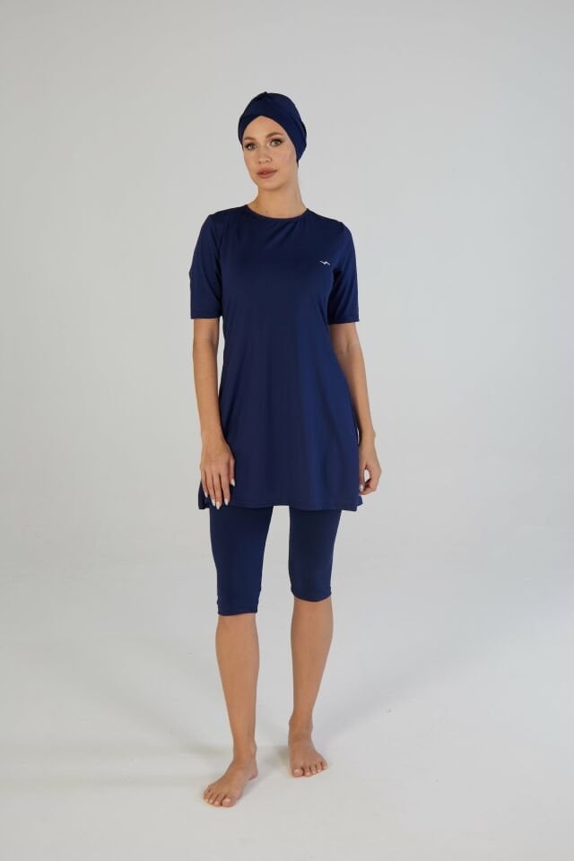 Estiva Kadın Boneli Yarım Kol Düz Taytlı Mayo