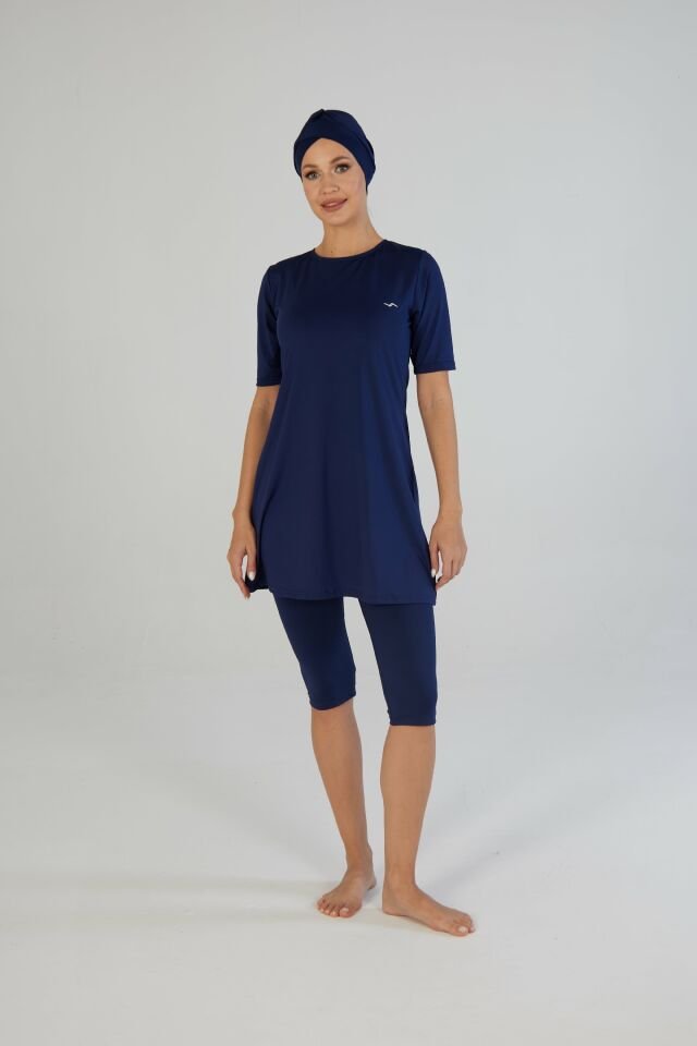 Estiva Kadın Boneli Yarım Kol Düz Taytlı Mayo