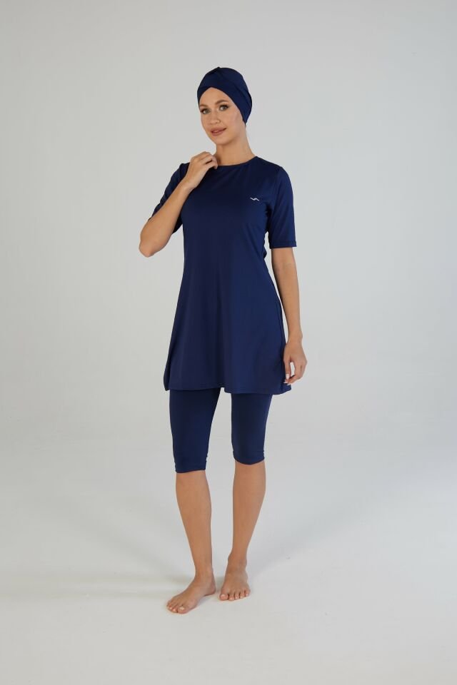 Estiva Kadın Boneli Yarım Kol Düz Taytlı Mayo