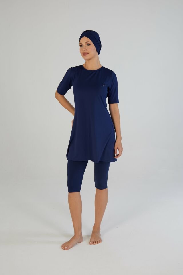 Estiva Kadın Boneli Yarım Kol Düz Taytlı Mayo