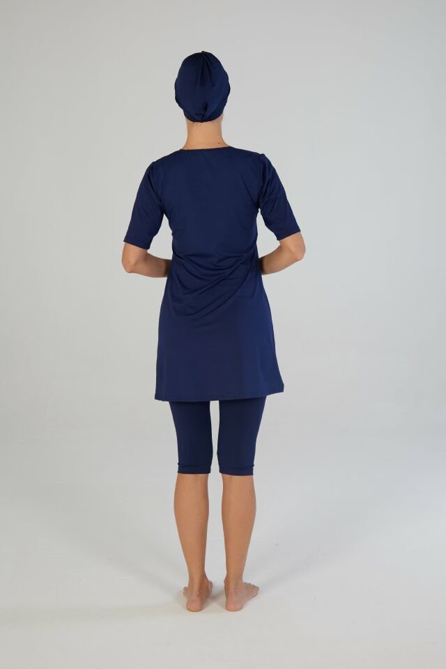 Estiva Kadın Boneli Yarım Kol Düz Taytlı Mayo