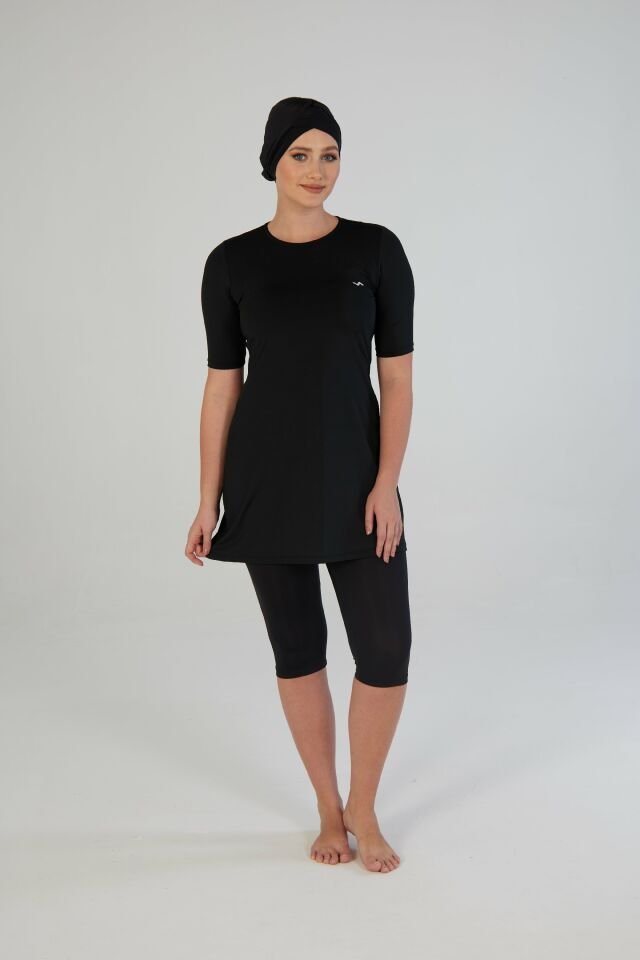 Estiva Kadın Boneli Yarım Kol Düz Taytlı Mayo