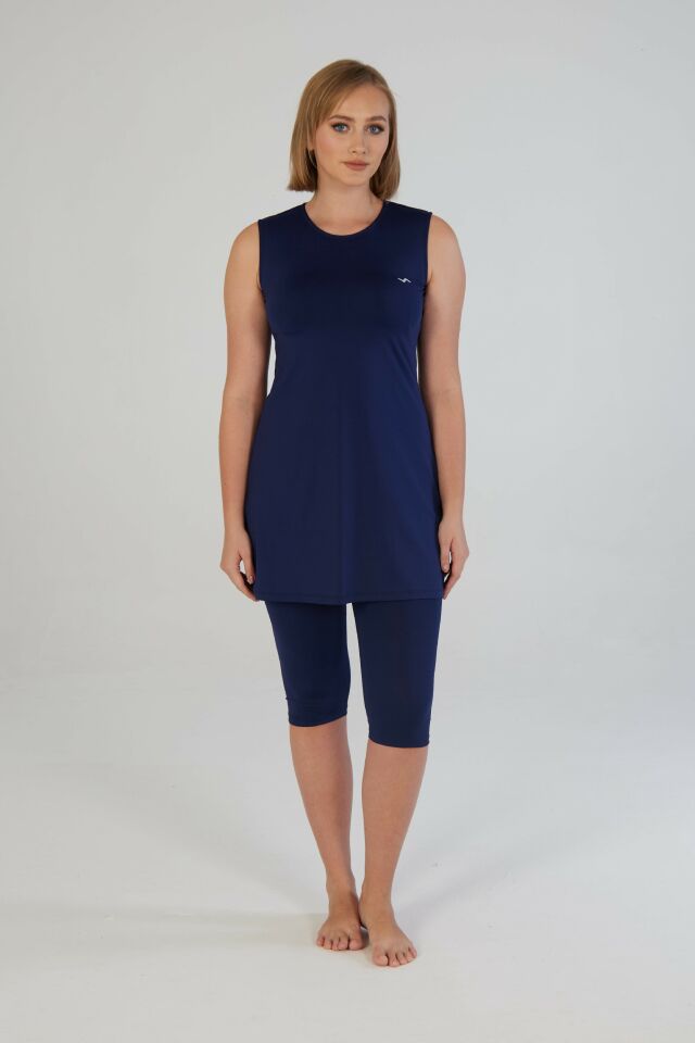 Estiva Kadın Japone Kol Düz Taytlı Elbise Mayo