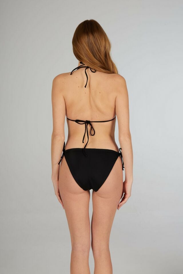 Estiva Kadın Siyah Concept Taşlı Üçgen Bikini Takımı