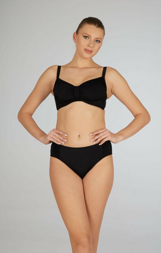 Estiva Toparlayıcı Balenli Bikini Takımı - Siyah