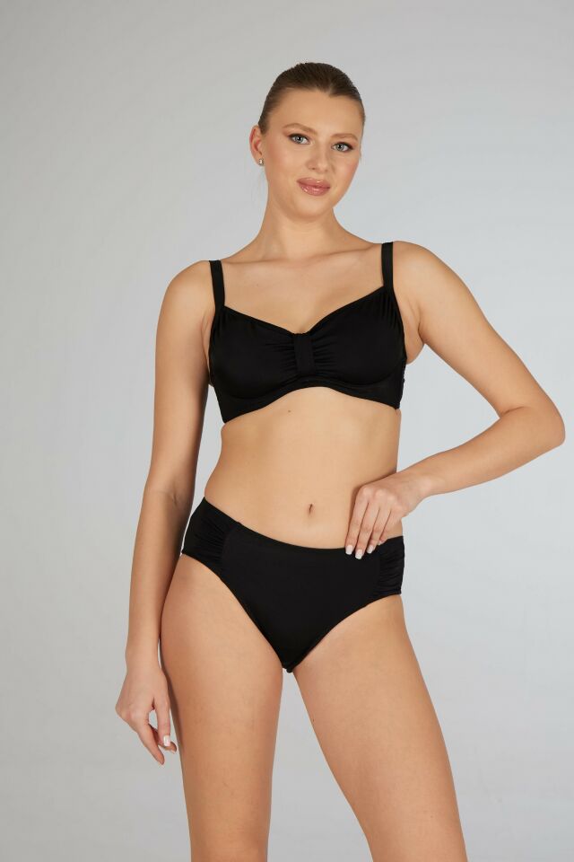 Estiva Toparlayıcı Balenli Bikini Takımı - Siyah