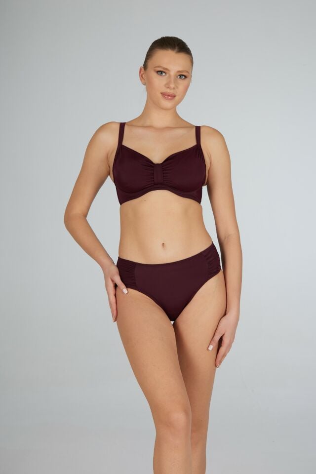 Estiva Toparlayıcı Balenli Bikini Takımı - Mürdüm