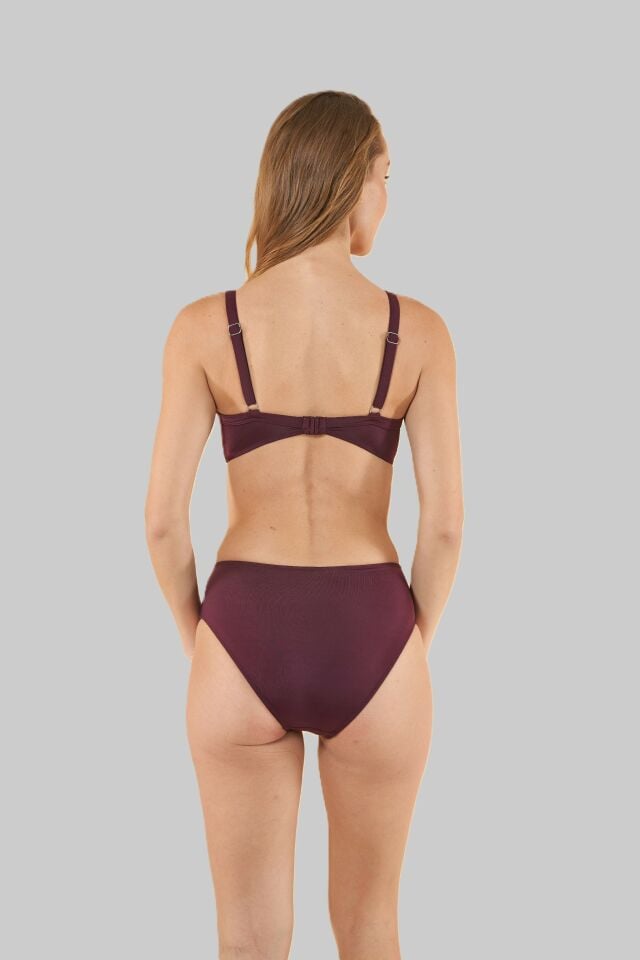Estiva Toparlayıcı Balenli Bikini Takımı - Mürdüm
