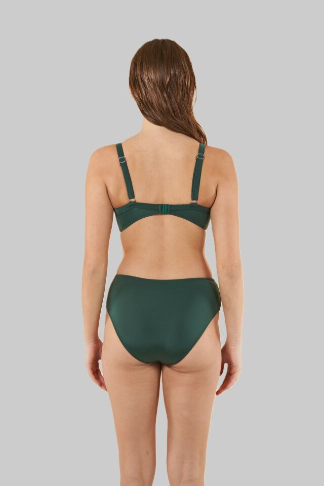 Estiva Balenli Luplu Battal Beden Bikini Takımı - Yeşil