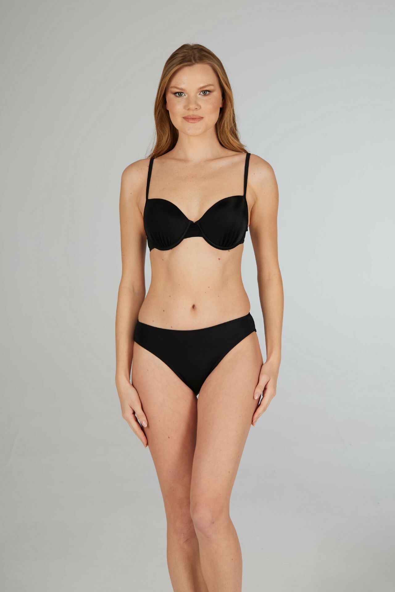 Estiva İnce Askılı Kaplı Bikini Takımı - Siyah