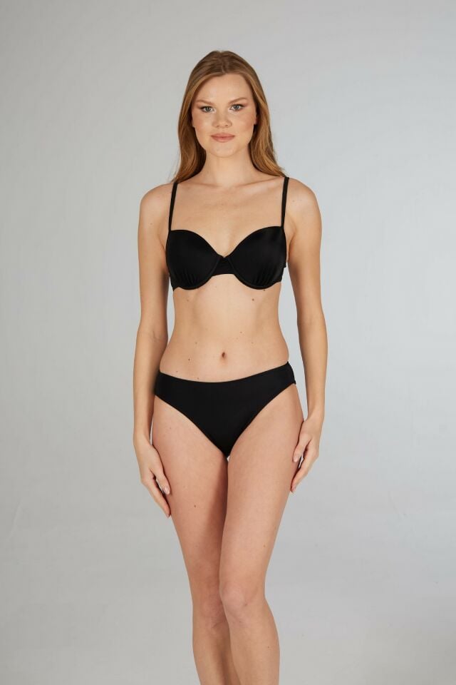 Estiva İnce Askılı Kaplı Bikini Takımı - Siyah