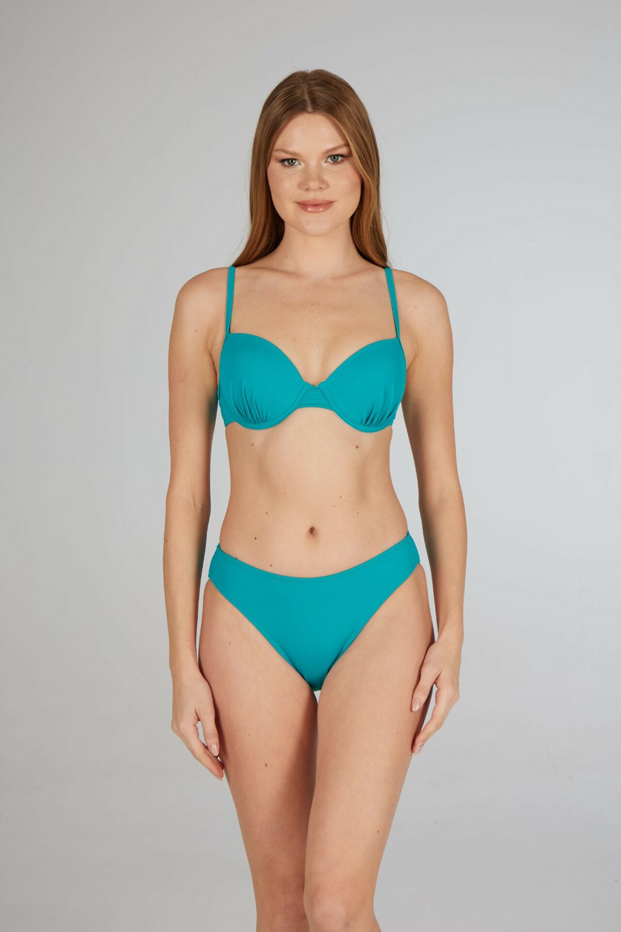 Estiva İnce Askılı Kaplı Bikini Takımı - Turkuaz