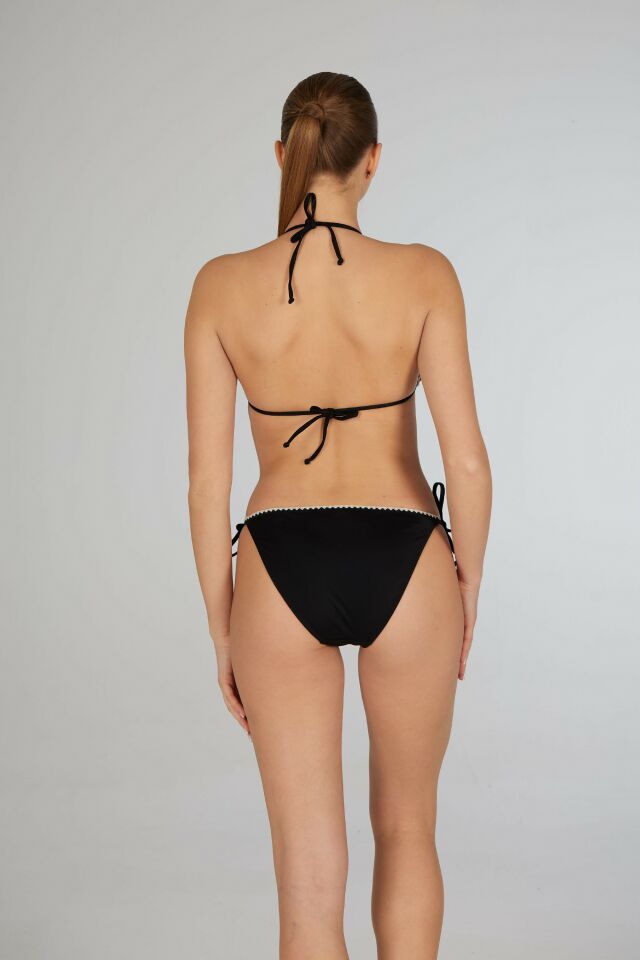Estiva Kadın Siyah Kroşetalı Üçgen Bikini Takımı
