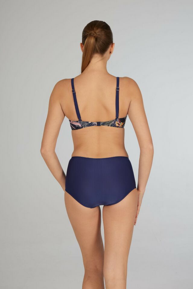 Estiva Yüksek Bel Kruvaze Desenli Bikini Takımı - Kahverengi