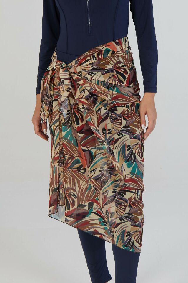 Estiva Leafy Desenli Şal Pareo