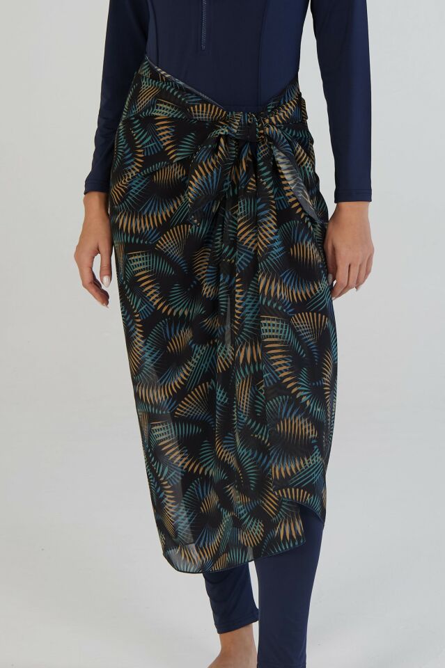 Estiva Tropikal Desenli Şal Pareo