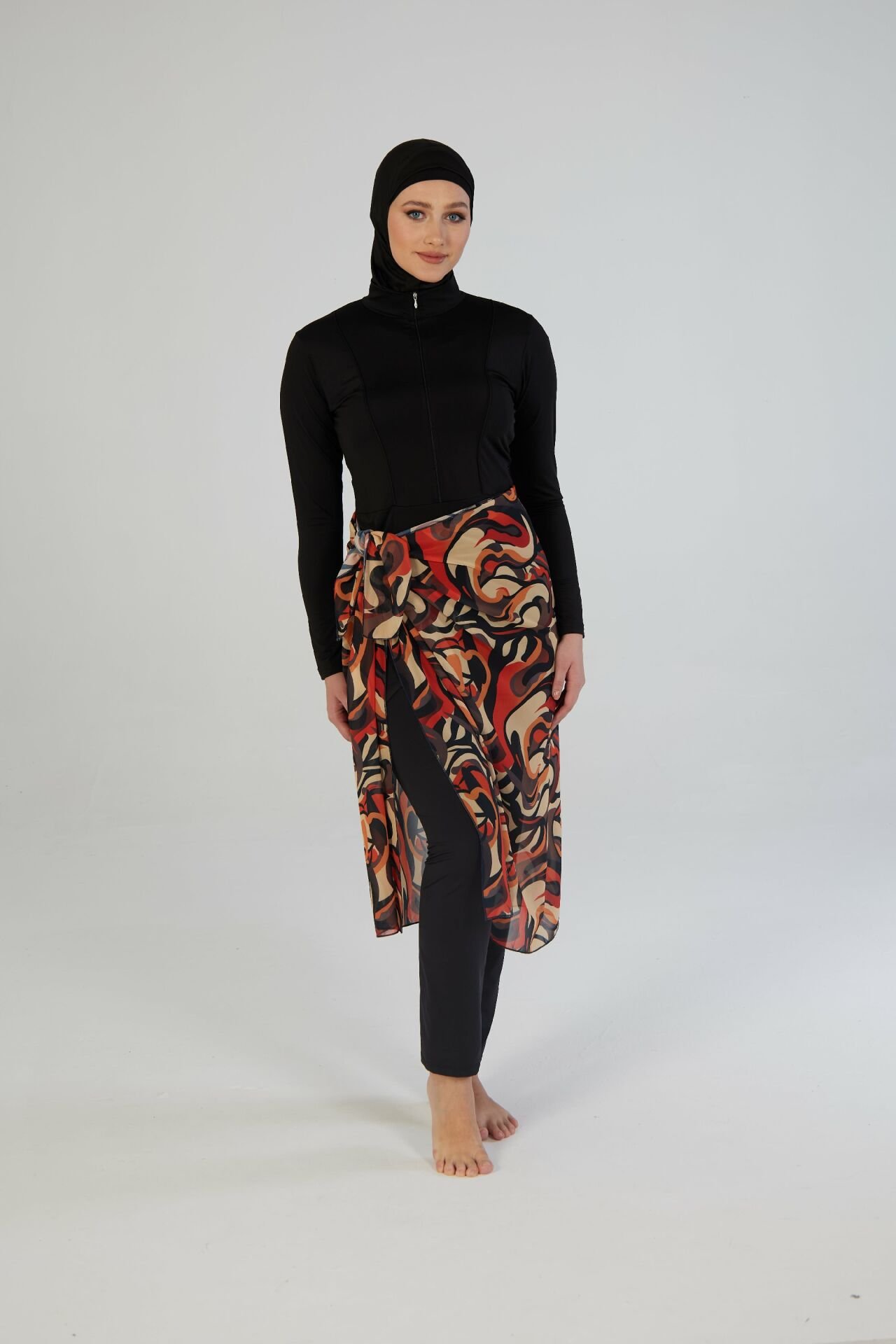 Estiva Flow Desenli Şal Pareo Beyaz