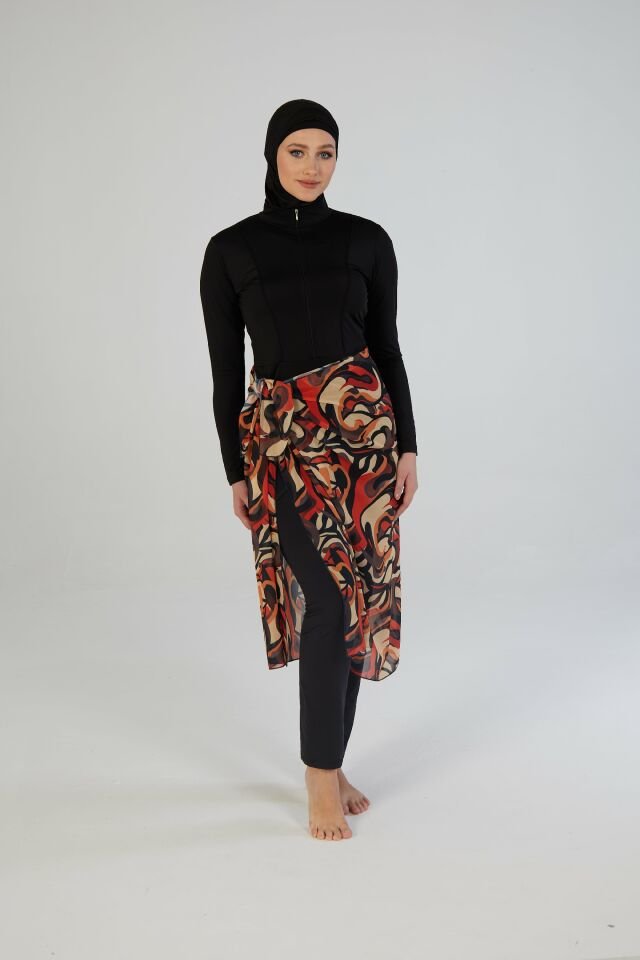 Estiva Flow Desenli Şal Pareo Beyaz