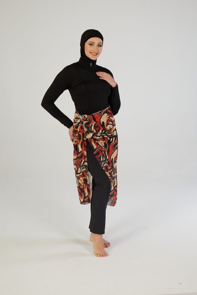 Estiva Flow Desenli Şal Pareo Beyaz