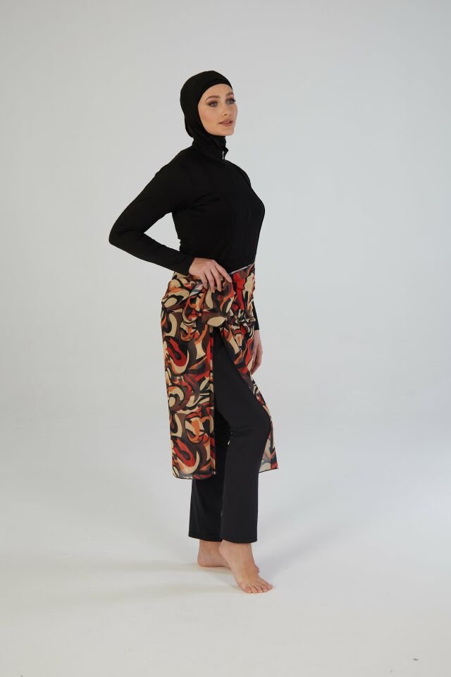 Estiva Flow Desenli Şal Pareo Beyaz