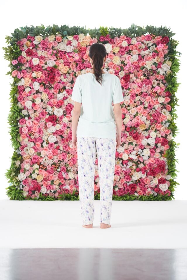 Kadın Yazlık Desenli Kısa Kollu Marla Pijama Takımı - Yeşil