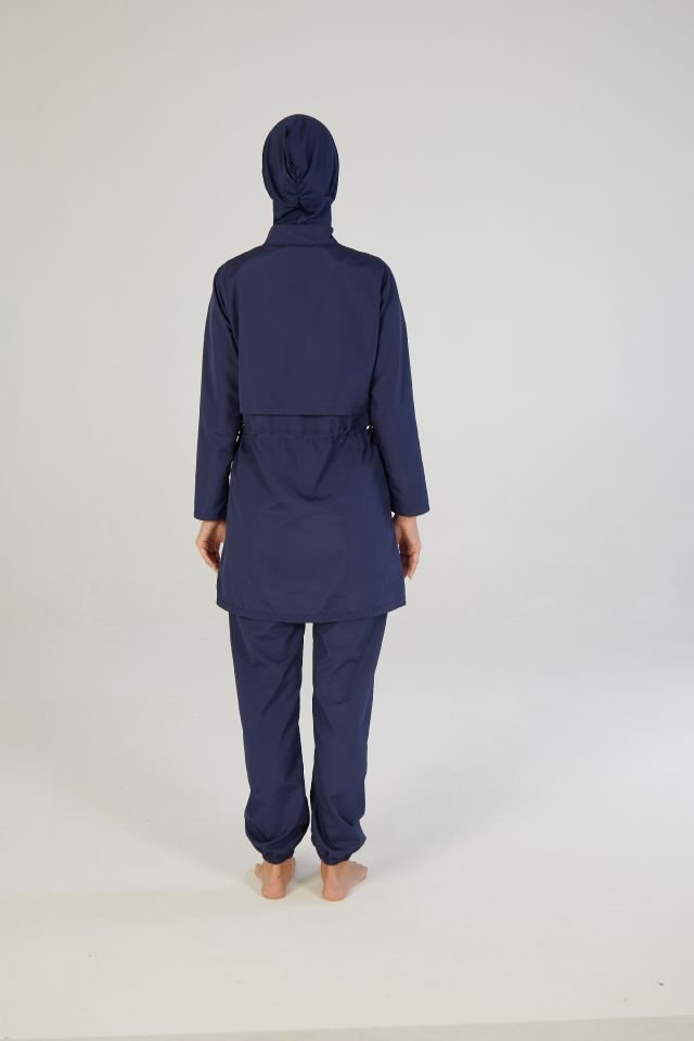 Estiva Tam Kapalı Pantolonlu Fermuarlı Tesettür Mayo