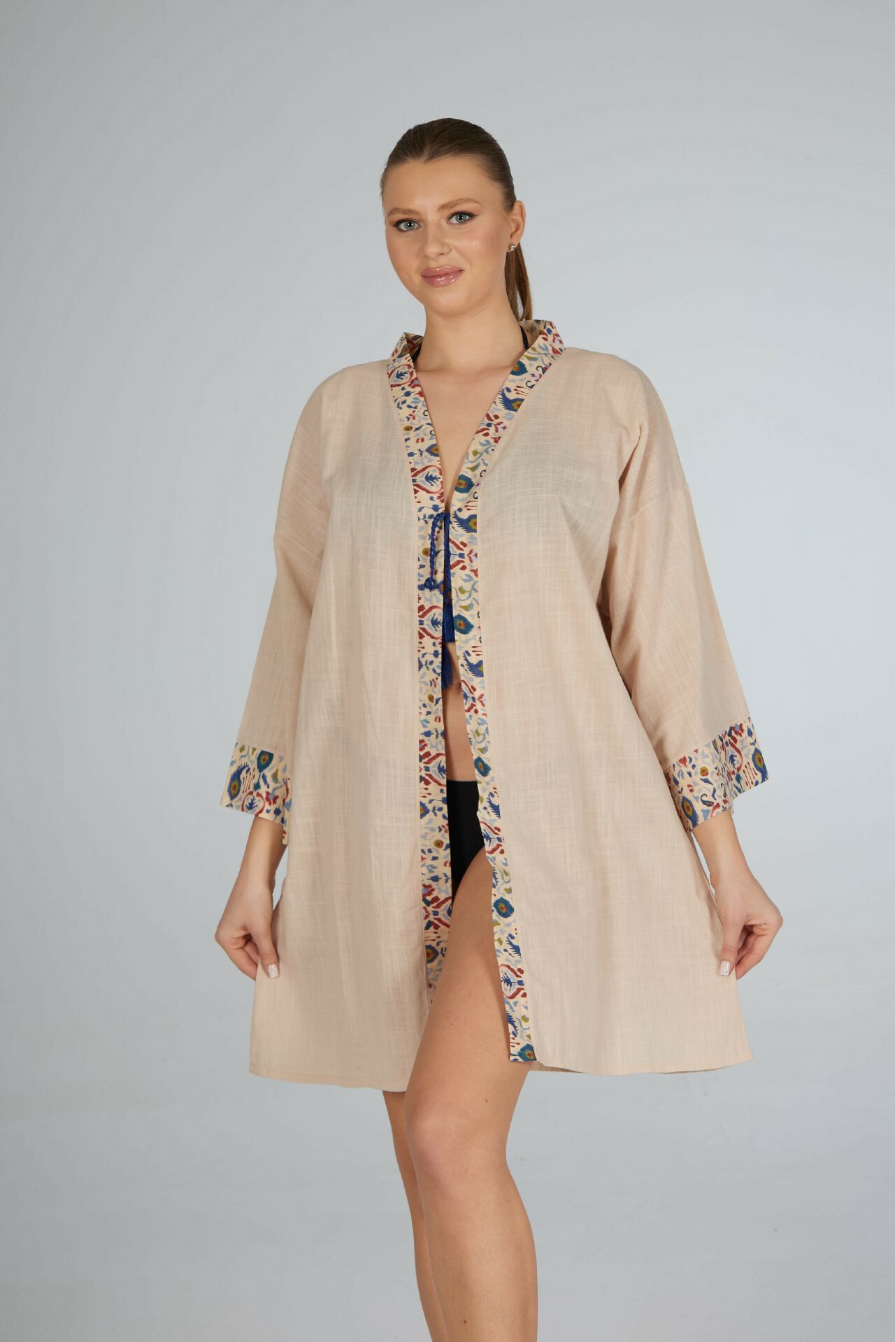 Estiva Kenar İşlemeli Tek Bağcıklı Koron Pareo