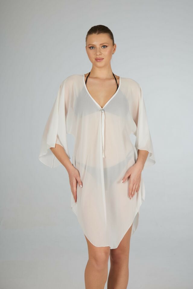 Estiva Yarasa Kesimli Şifon Pareo